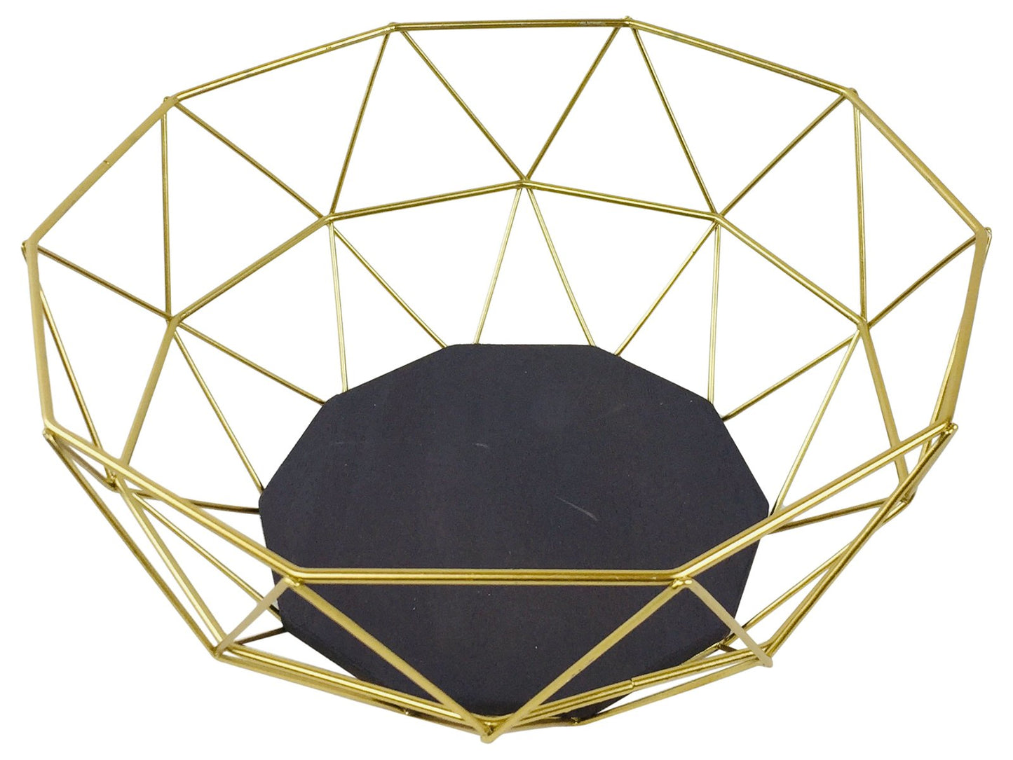 Golden Geometric Style Wire Bowl