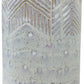 White Herringbone Textured Stoneware Vase 44cm