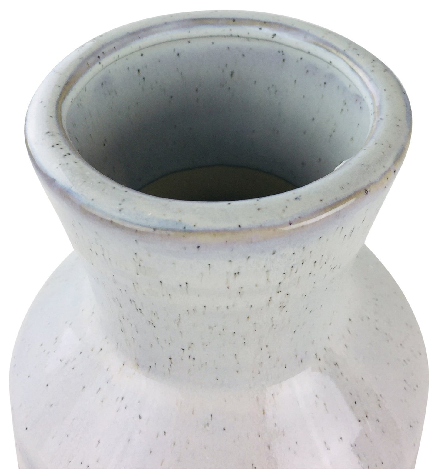 White Herringbone Textured Stoneware Vase 44cm