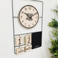 Metal & Wood Clock, Date & Memo Board 52x33cm
