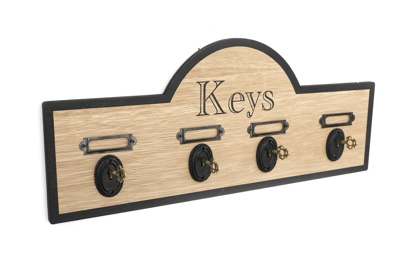 Wooden Board With 4 Key Design Hooks