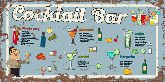 Vintage Metal Sign - Cocktail Bar