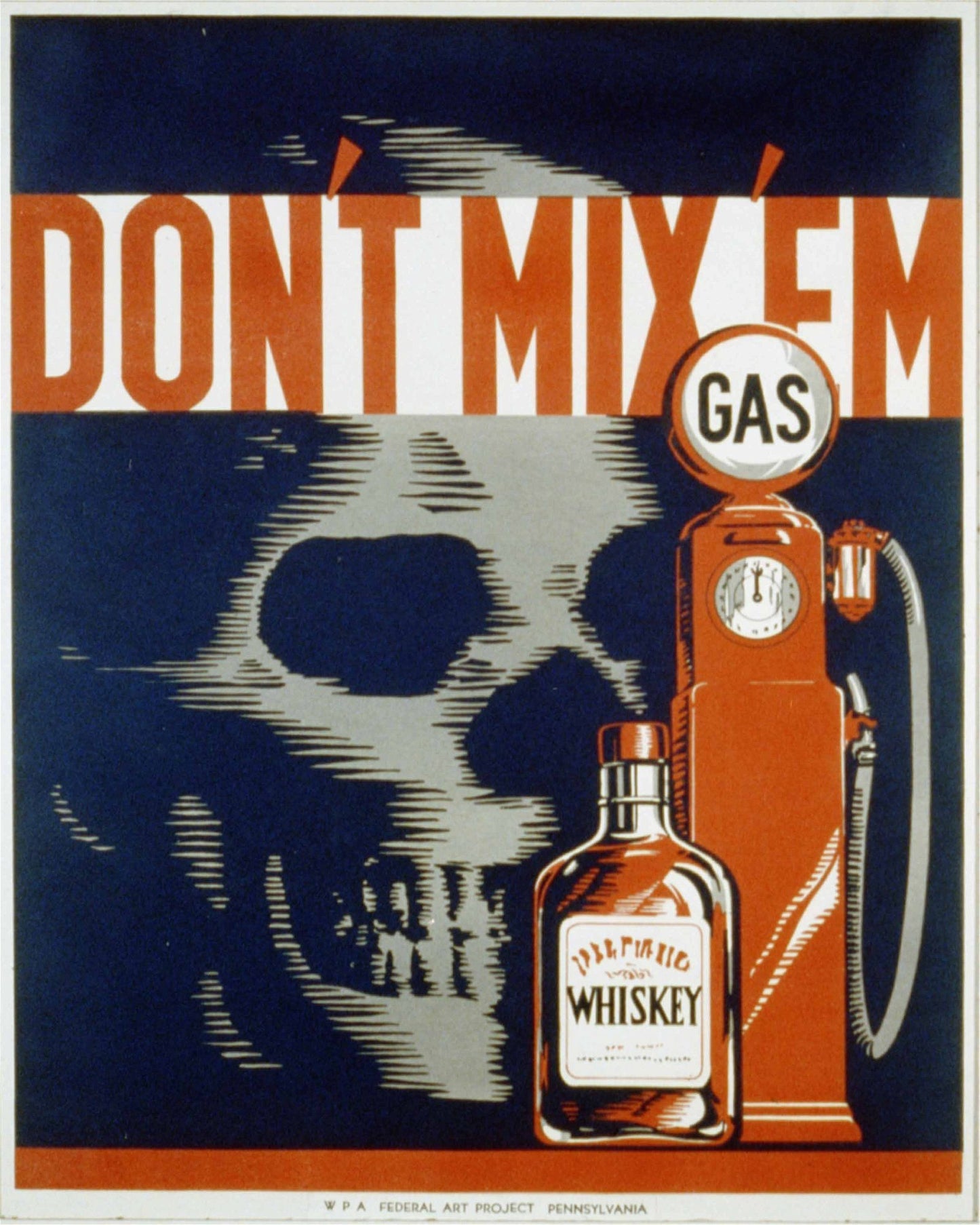 Vintage Metal Sign - Retro Advertising - Skull Gas Whiskey