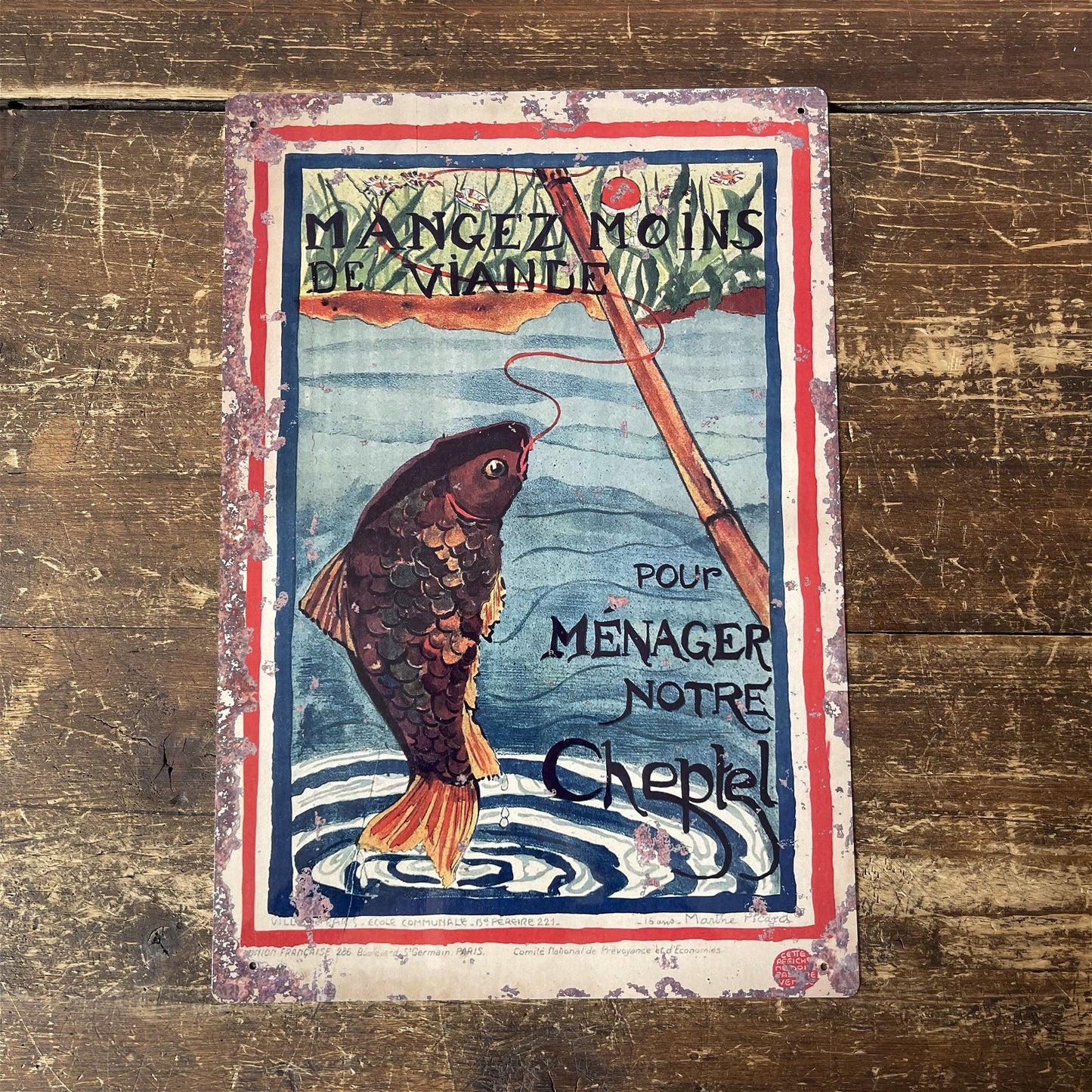 Vintage Metal Sign - Old Fishing Sign