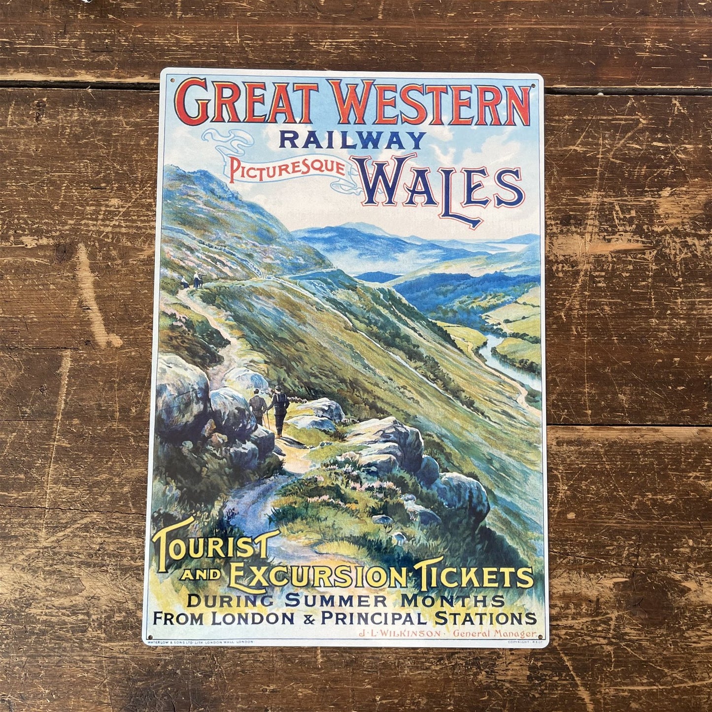 Vintage Metal Sign - British Railways Retro Advertising, Great Western Wales