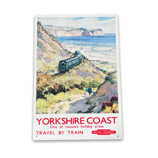 Vintage Metal Sign - British Railways Retro Advertising, Yorkshire Coast