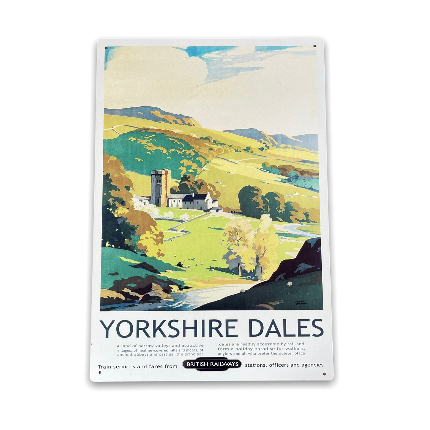 Vintage Metal Sign - British Railways Retro Advertising, Yorkshire Dales