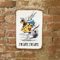 Vintage Metal Sign - Alice In Wonderland - I'm Late, White Rabbit