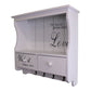 Wall Unit in White with Hooks, Drawers & Shelf