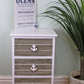Chest Of 3 Drawers With Nautical Anchor Handles In Grey & White