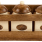Wooden Rack with 3 Ceramic Jars