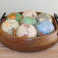 Set Of 2 Mango Wood Bowls With Metal Handles
