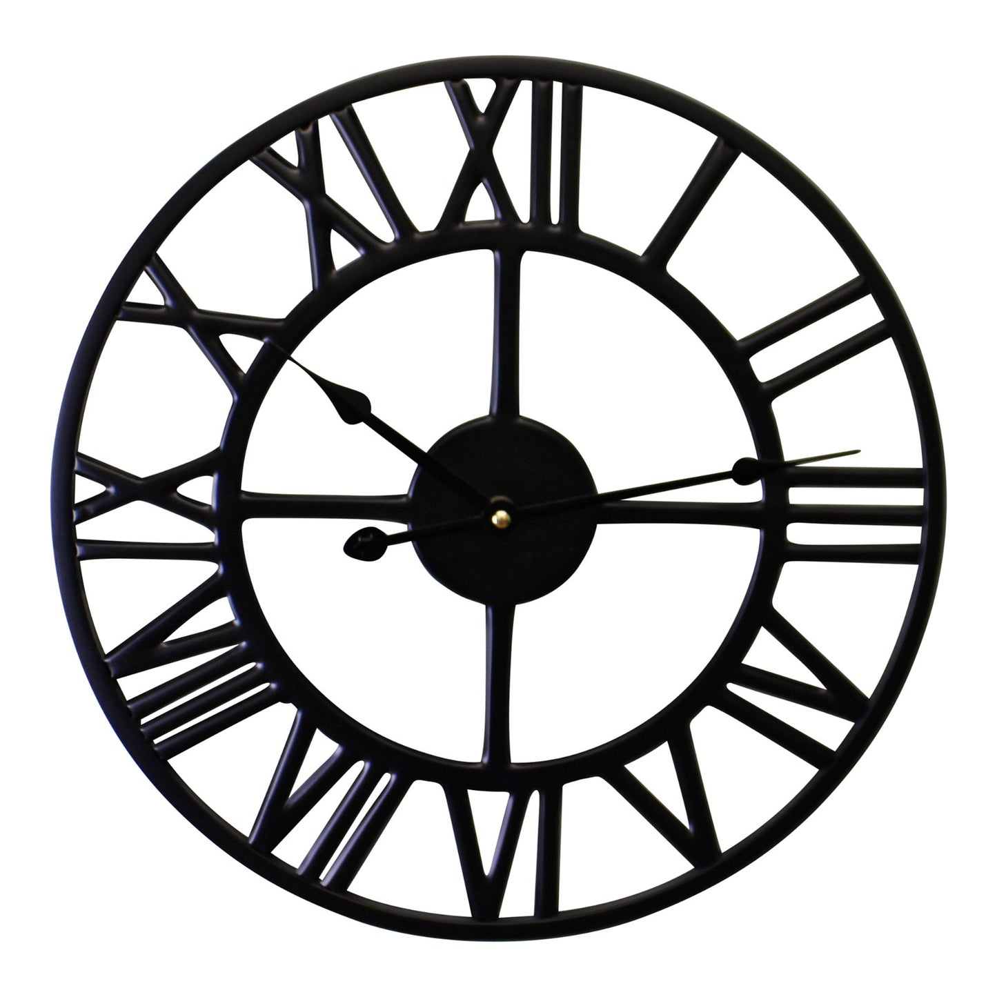 Black Metal Roman Numeral Wall Clock 39cm