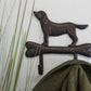 Rustic Cast Iron Wall Hooks, Gun Dog Design With 2 Hooks