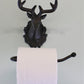 Cast Iron Rustic Toilet Roll Holder, Stag Head Design