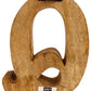 Hand Carved Wooden Geometric Letter Q