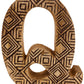 Hand Carved Wooden Geometric Letter Q