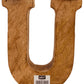 Hand Carved Wooden Geometric Letter U