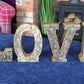 Hand Carved Wooden Geometric Letters Love