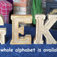 Hand Carved Wooden Embossed Letter E