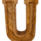 Hand Carved Wooden Embossed Letter U