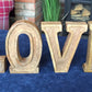 Hand Carved Wooden Embossed Letters Love