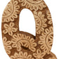 Hand Carved Wooden Flower Letter Q