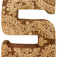 Hand Carved Wooden Flower Letter S