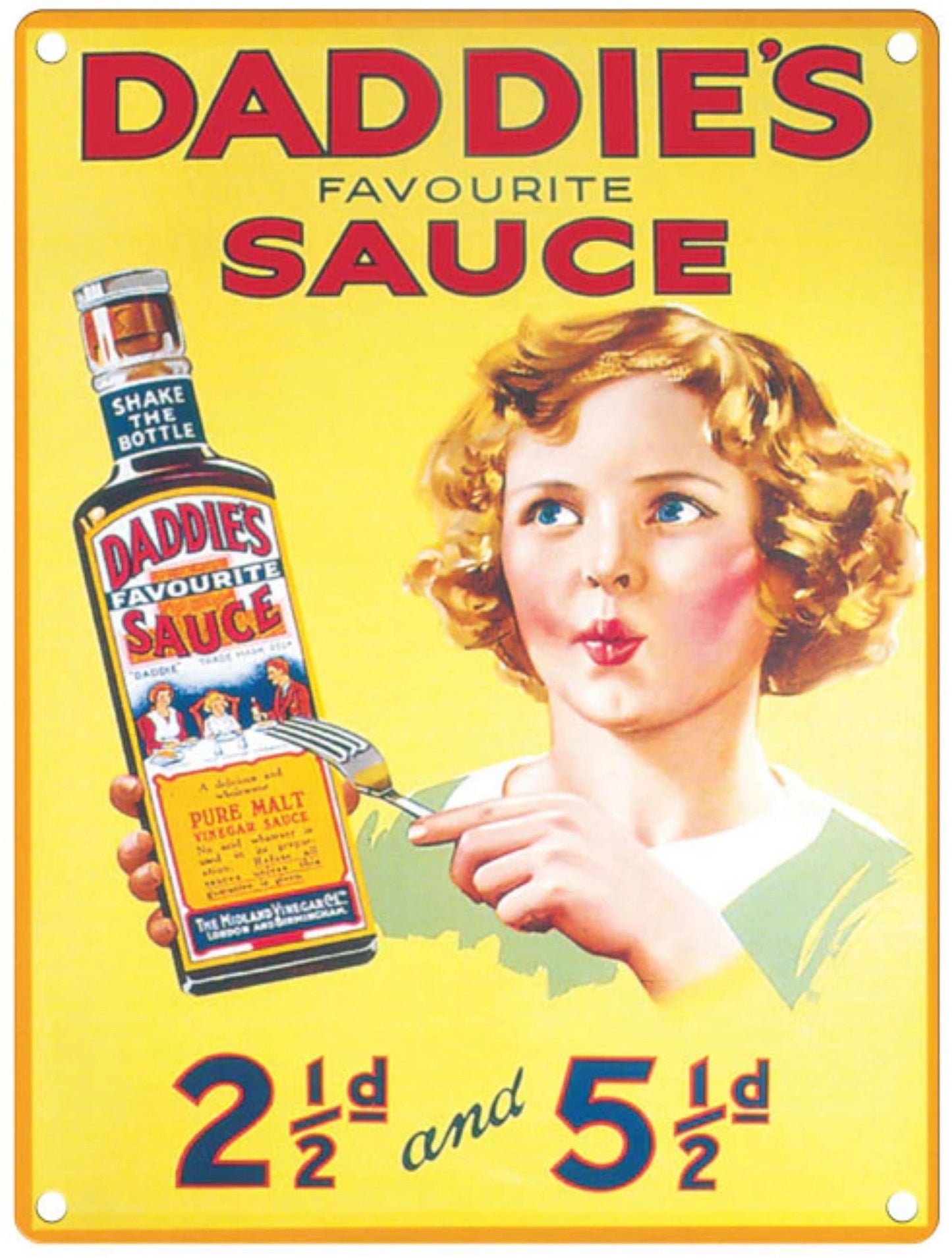 Large Metal Sign 60 x 49.5cm Vintage Retro Daddie's Sauce