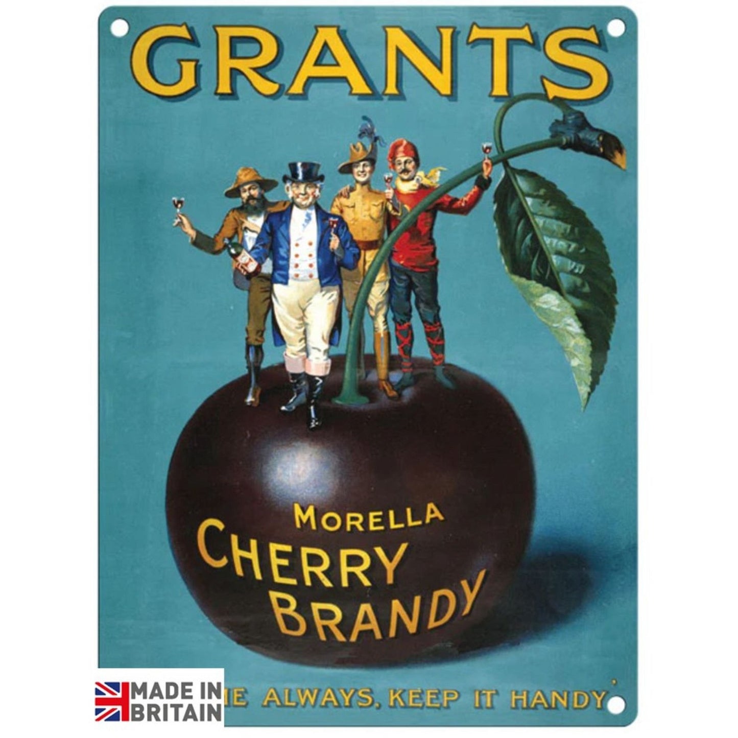 Small Metal Sign 45 x 37.5cm Vintage Retro Grants Cherry Brandy