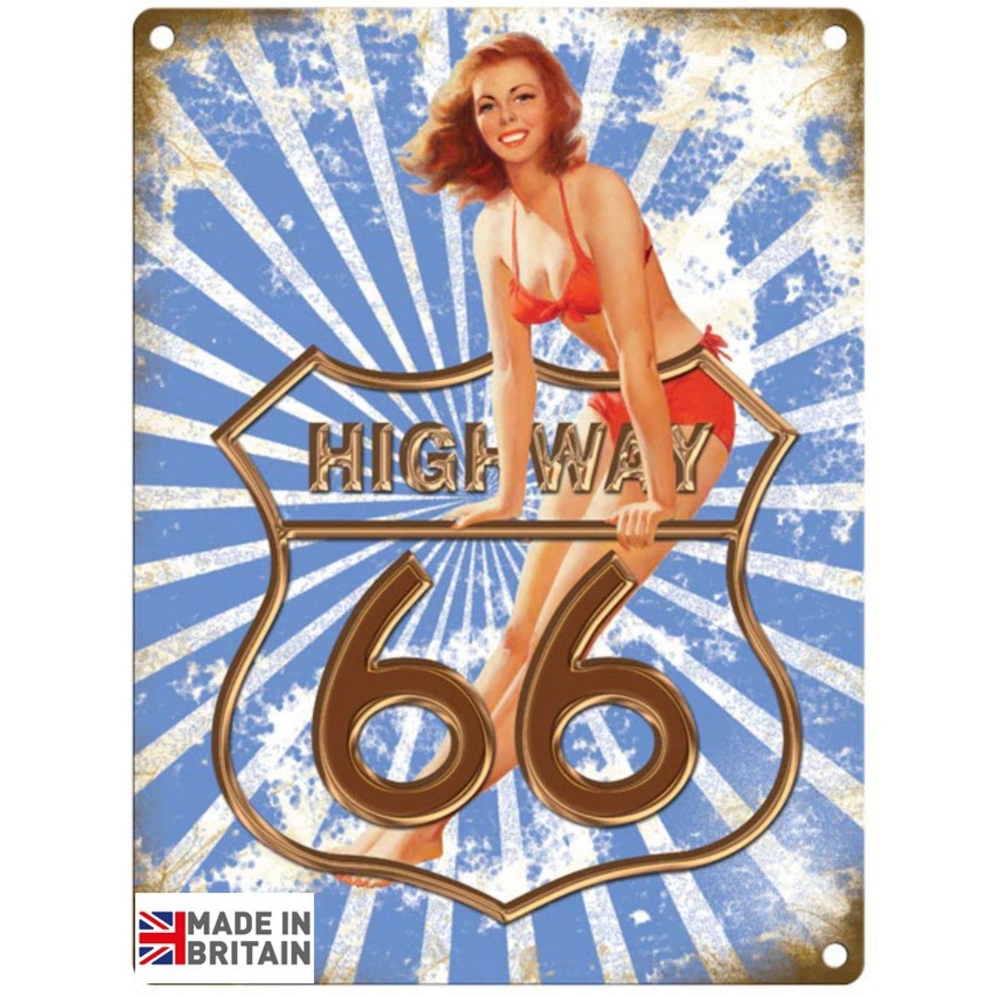 Small Metal Sign 45 x 37.5cm Automotive Highway 66