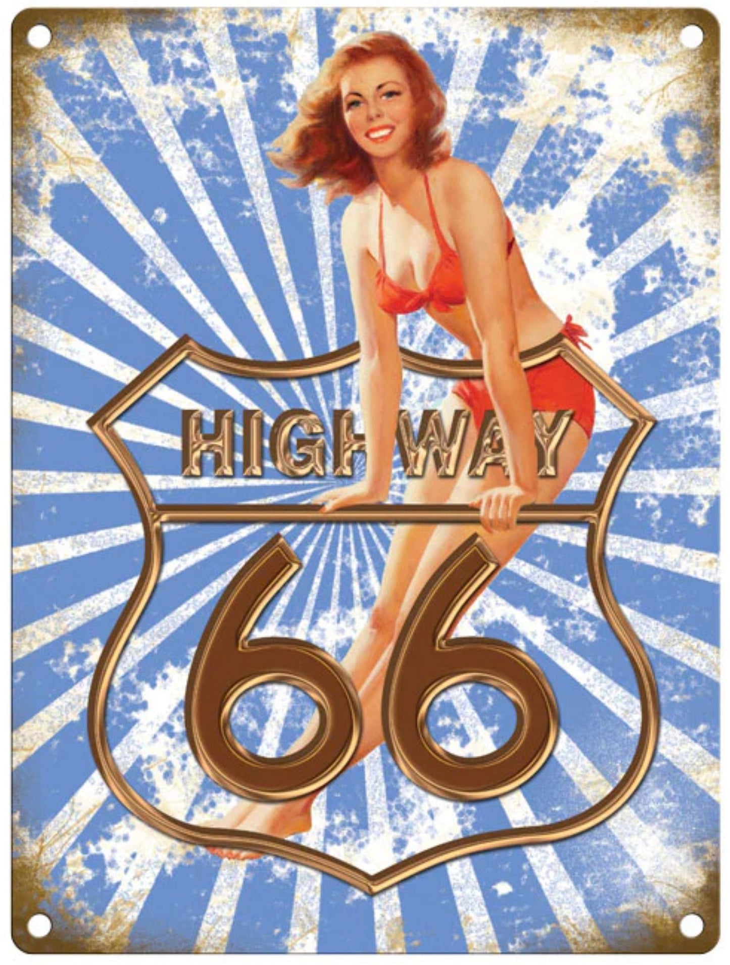 Small Metal Sign 45 x 37.5cm Automotive Highway 66
