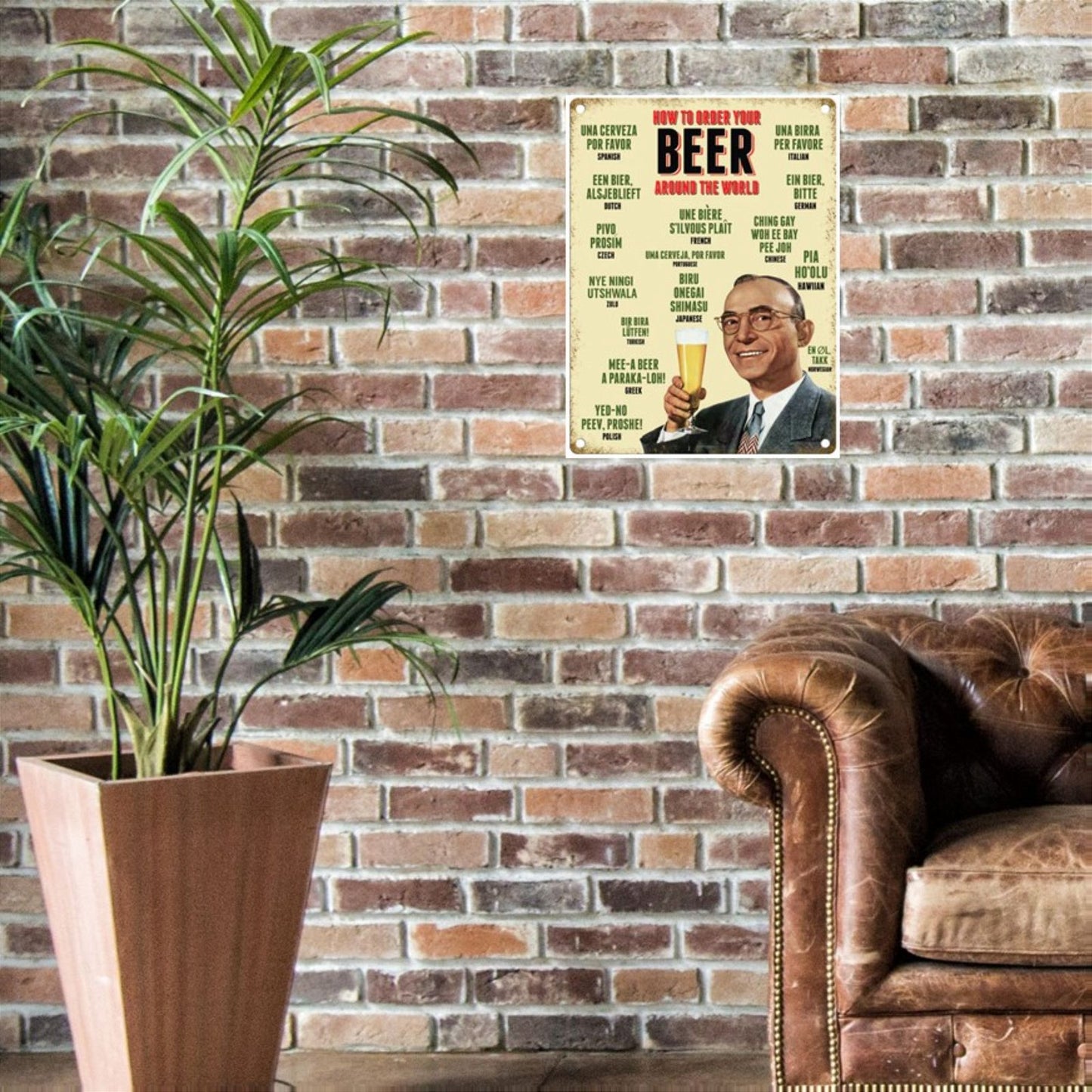 Large Metal Sign 60 x 49.5cm Beer How to Order your Beer