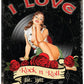 Small Metal Sign 45 x 37.5cm Music I LOVE ROCK AND ROLL