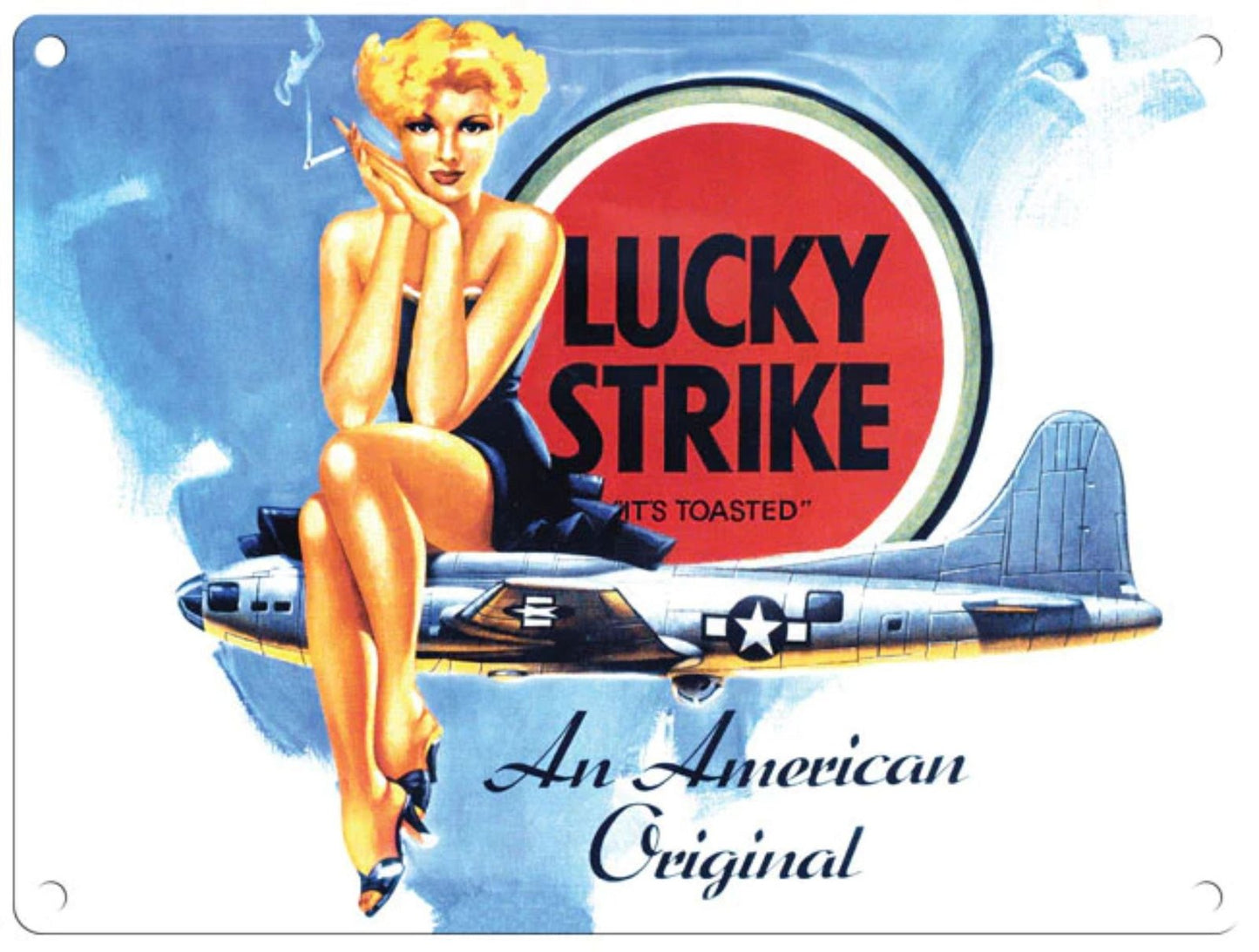 Large Metal Sign 60 x 49.5cm Vintage Retro Lucky Strike Cigarettes