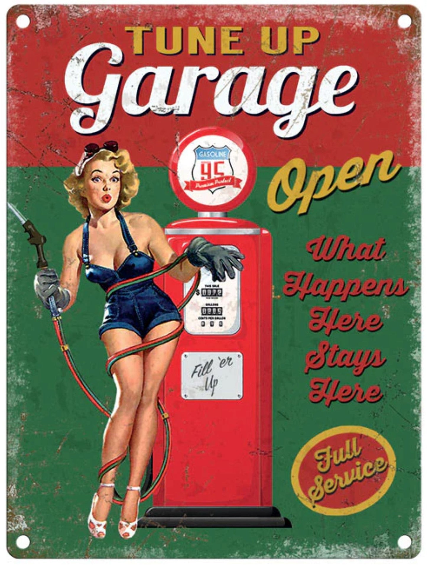 Small Metal Sign 45 x 37.5cm Vintage Retro Tune Up Garage