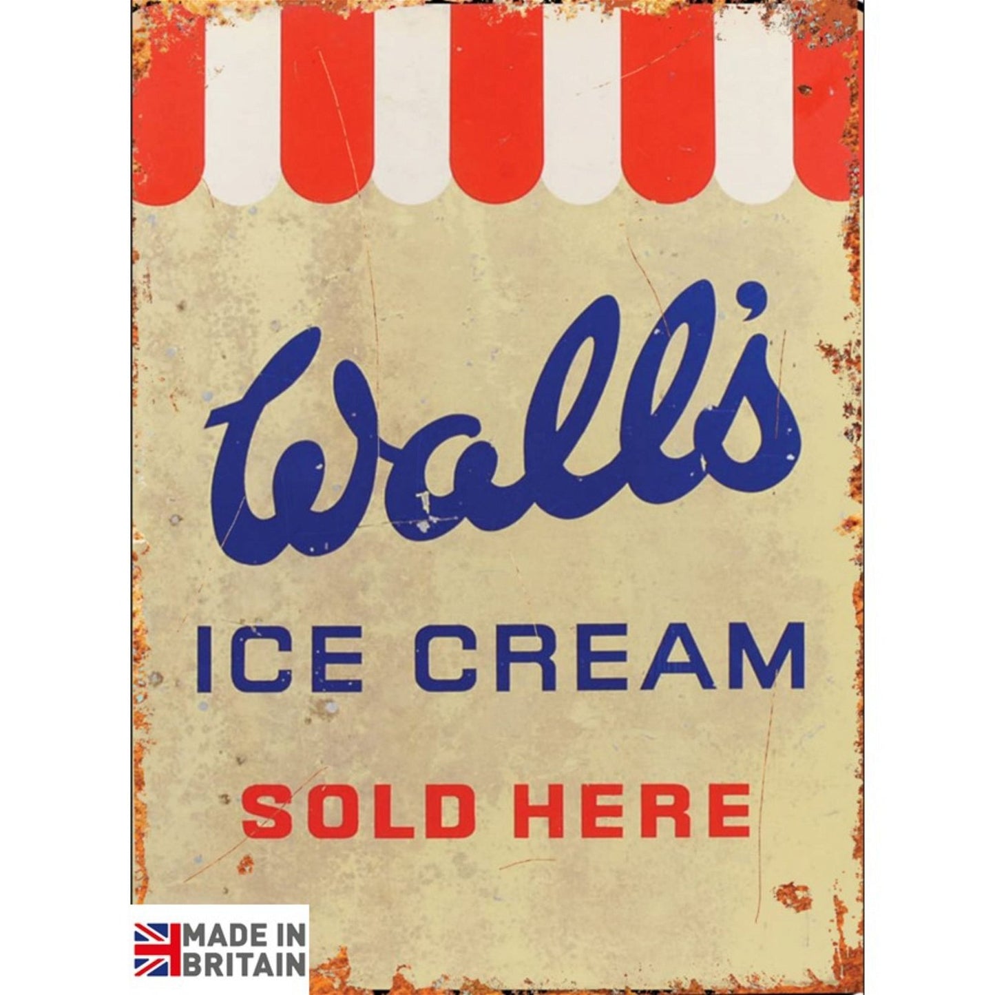Small Metal Sign 45 x 37.5cm Walls Ice Cream