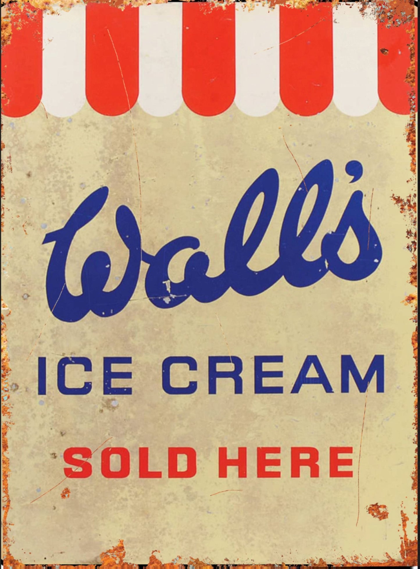 Large Metal Sign 60 x 49.5cm Walls Ice Cream