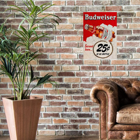 Large Metal Sign 60 x 49.5cm Budweiser Beer