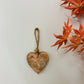 Wooden Hanging Heart With Silver Metal Heart