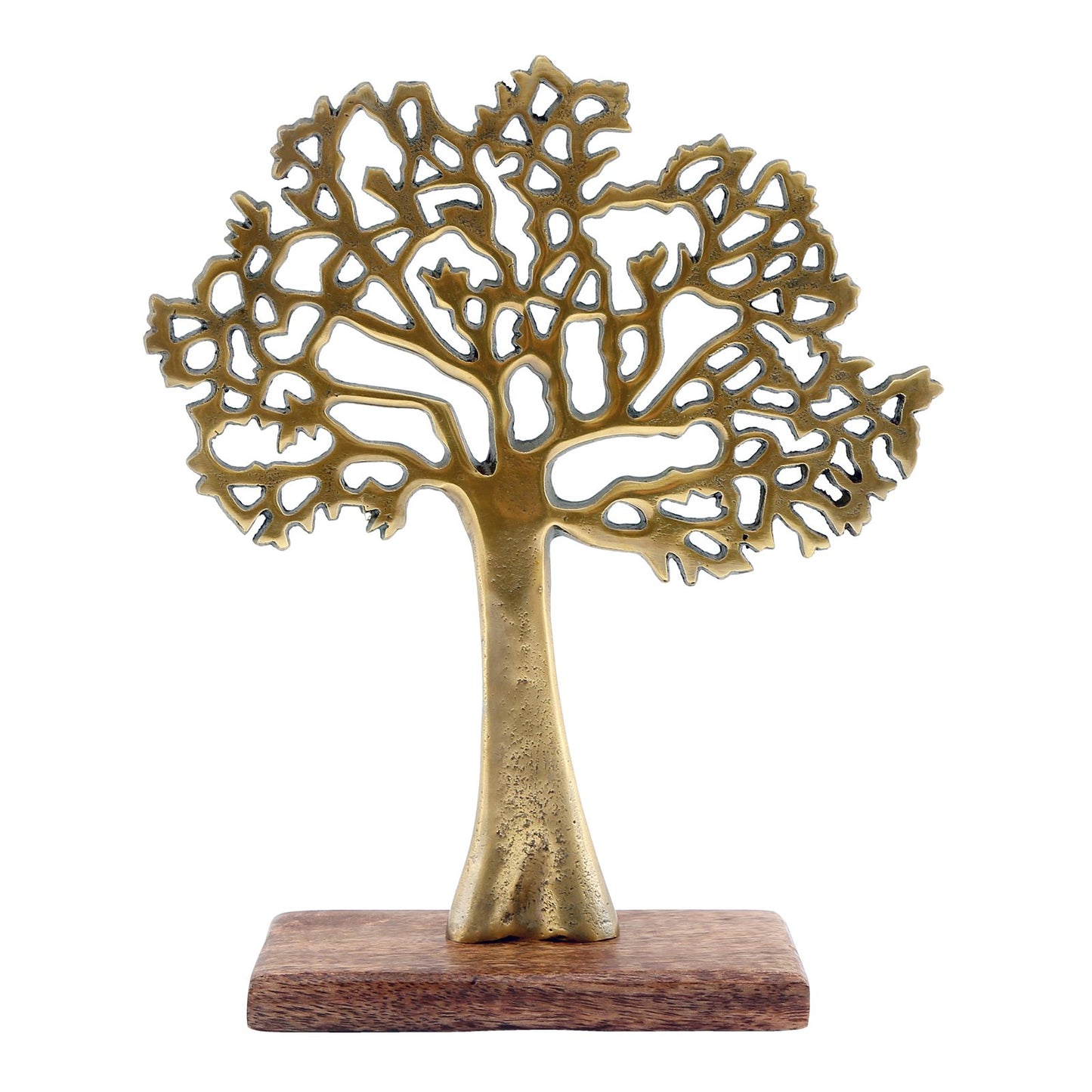 Antique Gold Tree On Wooded Base 27cm