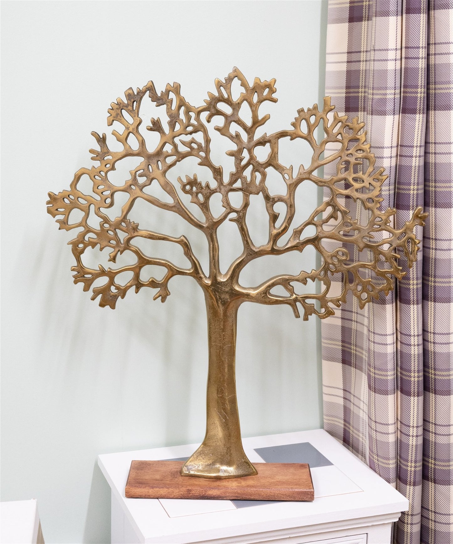 Antique Gold Tree On Wooden Base 62cm