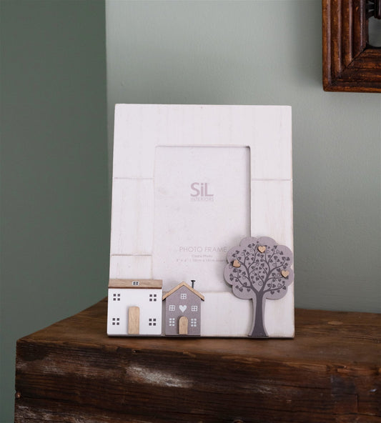 Wooden Houses Photo Frame 4x6