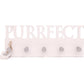 Wooden Wall Cat Purrfect 5 Hooks Holder