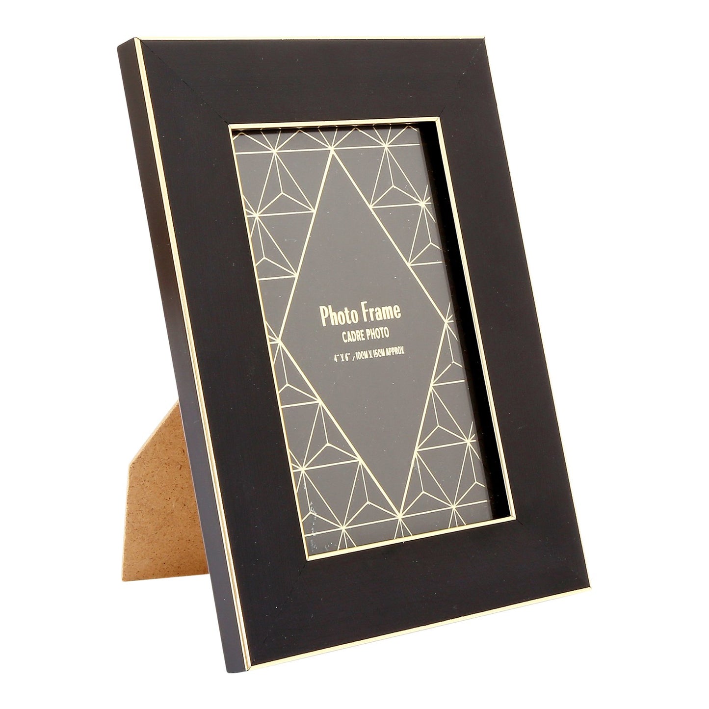 Black And Gold Edged Photo Frame 4x6"