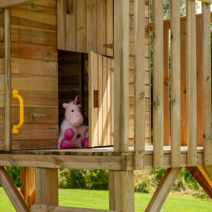 Rowlinson Beach Hut Playhouse with Climbing Wall