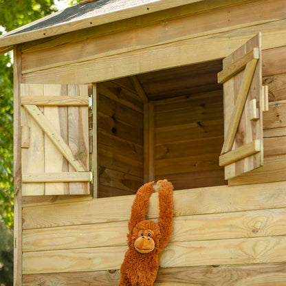 Rowlinson Beach Hut Playhouse with Climbing Wall
