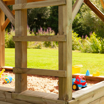 Rowlinson Beach Hut Playhouse with Climbing Wall