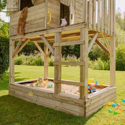 Rowlinson Beach Hut Playhouse with Climbing Wall