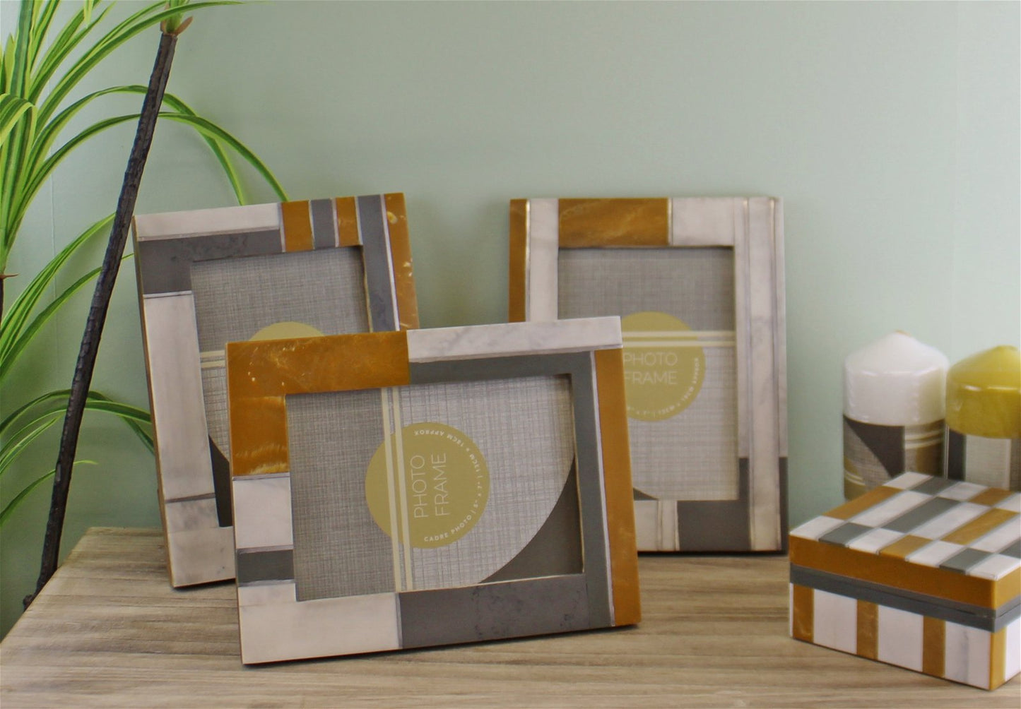 Set of 3 Abstract Design Photo Frames, 5x7